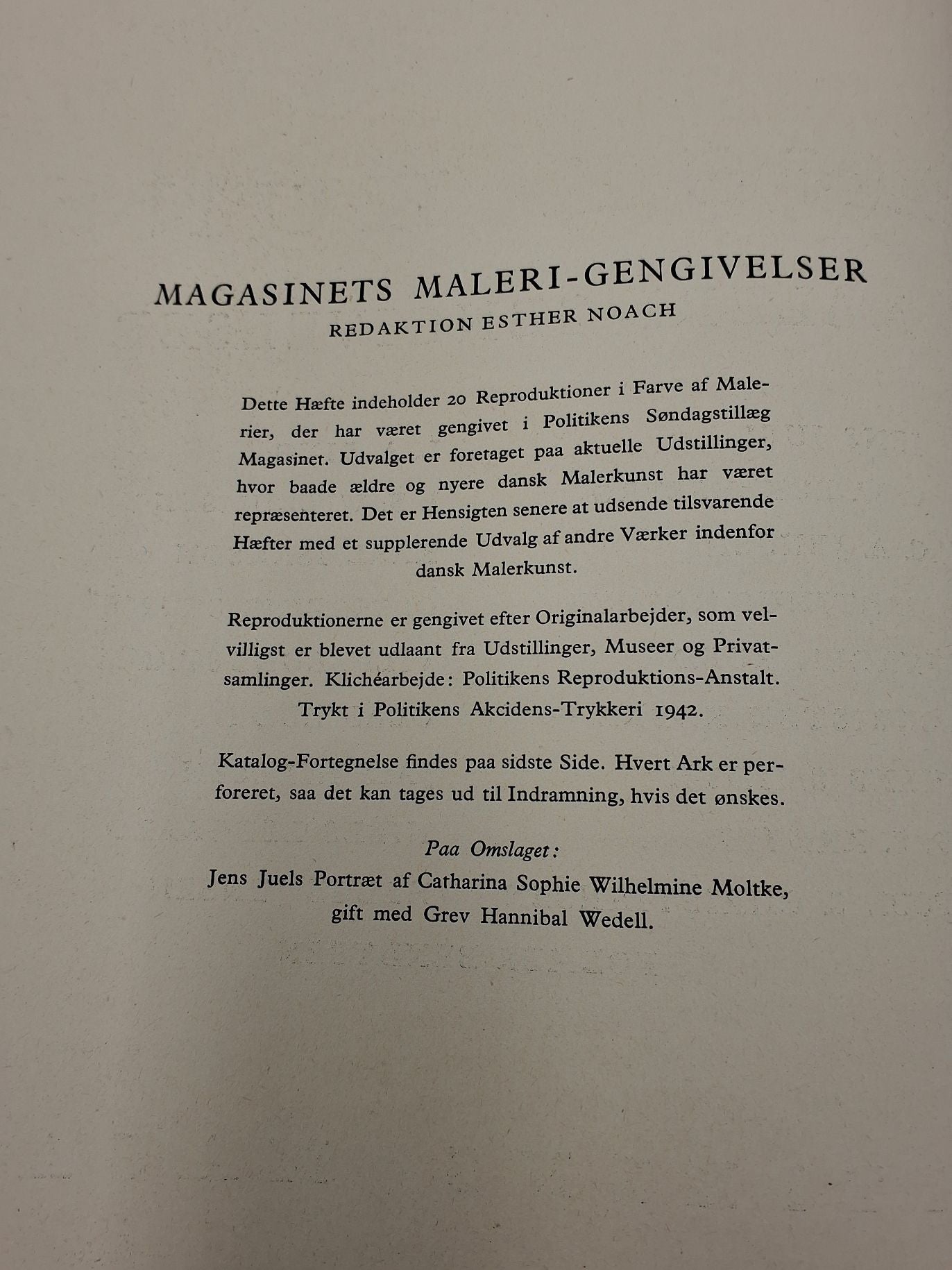 Kunsttryk Maleri-gengivelse 1942
